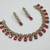 Ruby ad stone & agate stone necklace set with earrings, antique gold plated