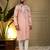 Peach sequence floral viscose silk kurta pyjama set for men | designer kurta for men