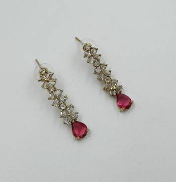 Ruby ad stone & agate stone necklace set with earrings, antique gold plated 3