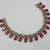 Ruby ad stone & agate stone necklace set with earrings, antique gold plated
