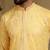Yellow sequence floral silk kurta pyjama set for men | designer kurta for men