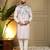 Pink sequence floral viscose silk kurta pyjama set for men | designer kurta for men