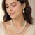 White color necklace set with earrings, moti & agate stone, gold plated