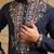 Blue sequence floral armani silk kurta pyjama set for men | designer kurta for men