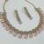 Baby pink ad stone & agate stone necklace set with earrings, antique gold plated