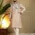 Cream sequence floral viscose silk kurta pyjama set for men | designer kurta for men