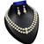 White color necklace set with earrings, moti & agate stone, gold plated