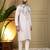 Pink sequence floral viscose silk kurta pyjama set for men | designer kurta for men