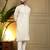White sequence floral silk kurta pyjama set for men | designer kurta for men