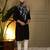 Black sequence floral viscose silk kurta pyjama set for men | designer kurta for men