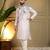 Pink sequence floral viscose silk kurta pyjama set for men | designer kurta for men