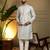 Green geometric jacquard silk kurta pyjama set for men | designer kurta for men