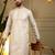 Yellow geometric jacquard silk kurta pyjama set for men | designer kurta for men