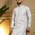 Grey geometric jacquard silk kurta pyjama set for men | designer kurta for men
