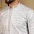 Grey geometric jacquard silk kurta pyjama set for men | designer kurta for men