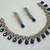 Blue ad stone & agate stone necklace set with earrings, antique gold plated
