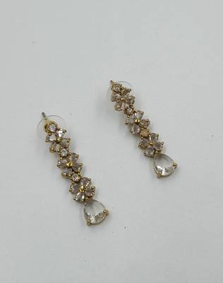 White ad stone & agate stone necklace set with earrings, antique gold plated 3