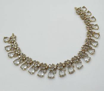 White ad stone & agate stone necklace set with earrings, antique gold plated 4