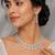 White ad & agate stone designer necklace set with earrings – rhodium plated