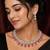Ruby ad & agate stone designer necklace set with earrings – rhodium plated