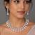 Baby pink ad & agate stone designer necklace set with earrings – rhodium plated