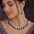 Purple & green ad & agate stone designer necklace set with earrings – rhodium plated