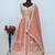 peach colour Heavy Chinon Embroidered Lehenga Choli with Dupatta