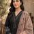 Peach colour roman fabric embroidered kurti palazzo set with organza dupatta