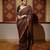 Maroon colour soft georgette mirror work saree