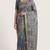 Blue colour digital deer print cotton erode weaving saree with unstitched blouse
