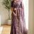 Lavender colour digital deer print cotton erode weaving saree with unstitched blouse