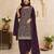 Purple color embroidered georgette salwar suit with dupatta