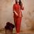 Women's Rust Embroidered Shirt Palazzo Co-Ord Set | Premium Casual & Office Wear