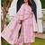 Women's Pink Floral Printed Kurta Pant Dupatta Set | Elegant Ethnic Wear Suit Set