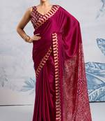 Maroon faux crepe printed all-seasons-sarees