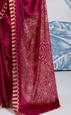 Maroon faux crepe printed all-seasons-sarees 3