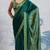 Dark green satin poly silk printed bollywood-sarees