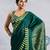 Dark green satin poly silk printed bollywood-sarees