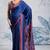 Navy blue satin poly silk printed bollywood-sarees