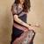 Black faux crepe printed party-wear-sarees