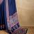 Navy blue faux crepe printed party-wear-sarees