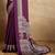 Purple faux crepe printed party-wear-sarees