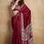 Maroon faux crepe printed patola-saris