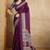 Maroon faux crepe printed patola-saris