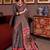 Multicolor faux crepe printed patola-saris