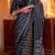Black satin poly silk printed patola-saris