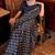 Black satin poly silk printed patola-saris