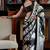 Black satin poly silk printed satin-sarees