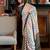 White satin poly silk printed party-wear-sarees