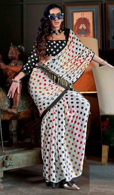 White satin poly silk printed party-wear-sarees 2